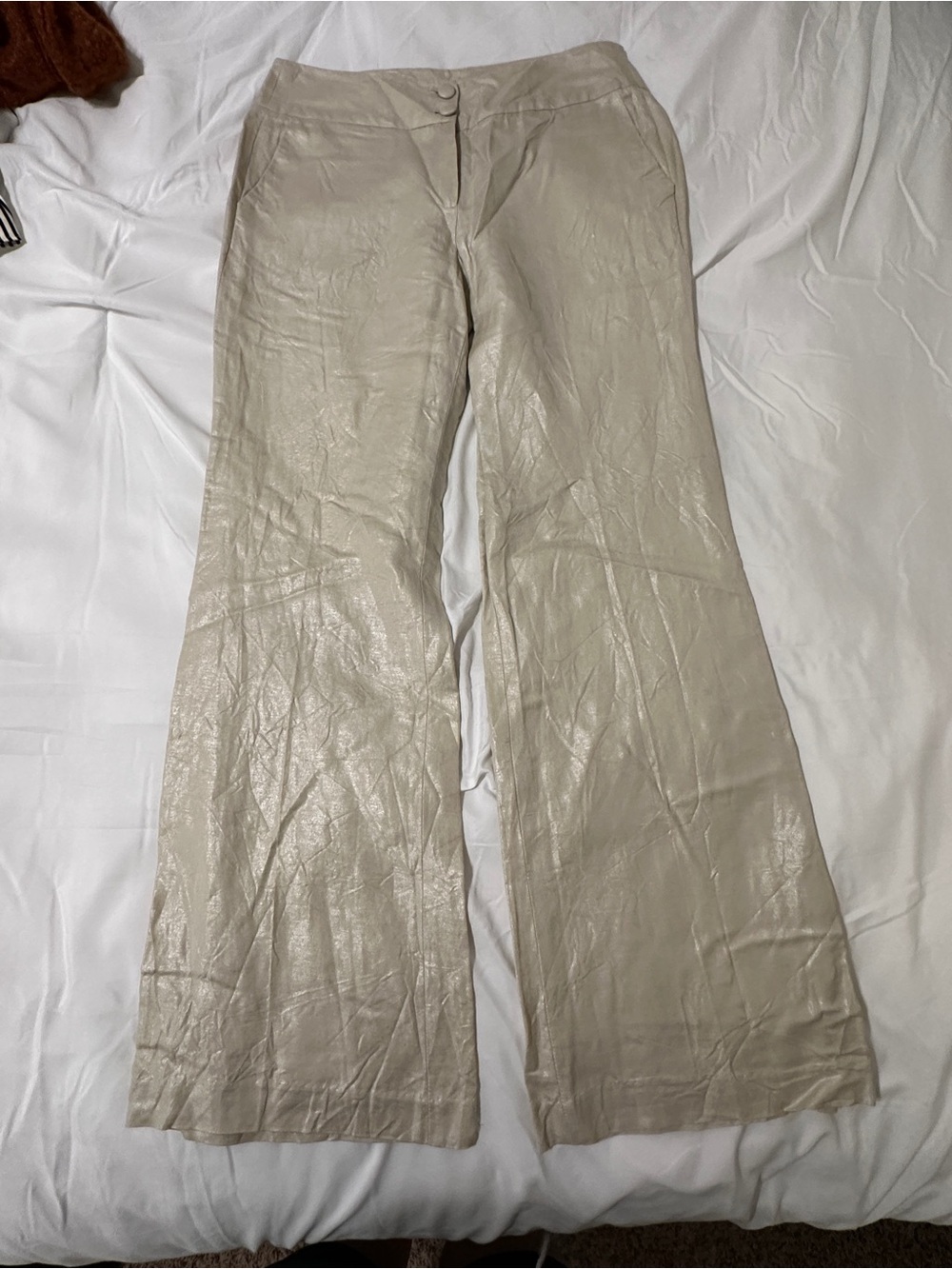 Sandro Light Taupe Wide-Leg Pants